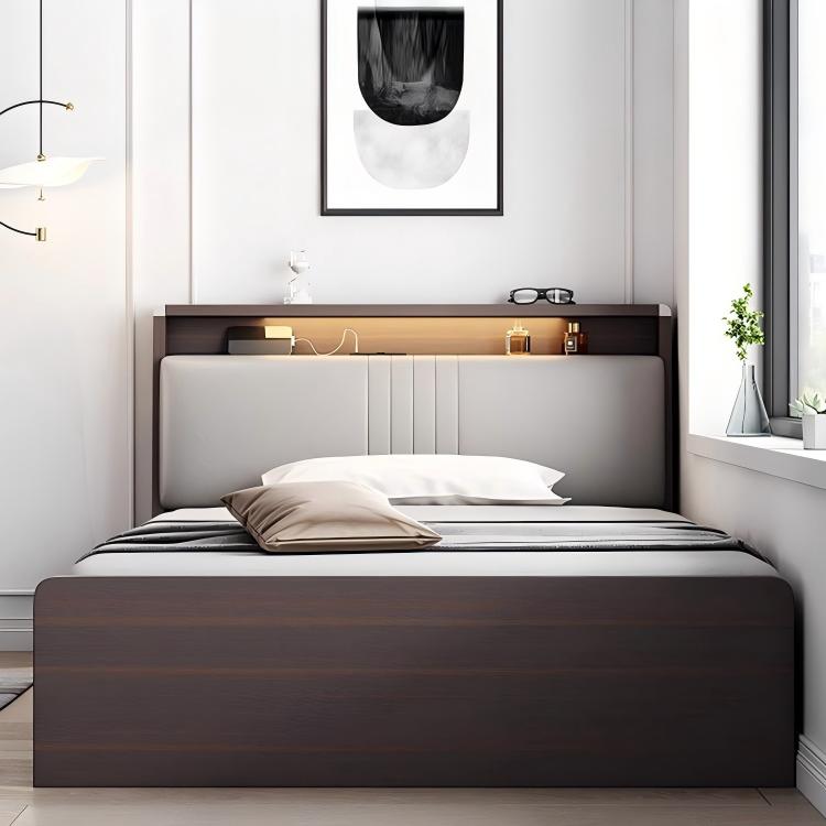 Storage - Modern Wooden Storage Bed Headboard &