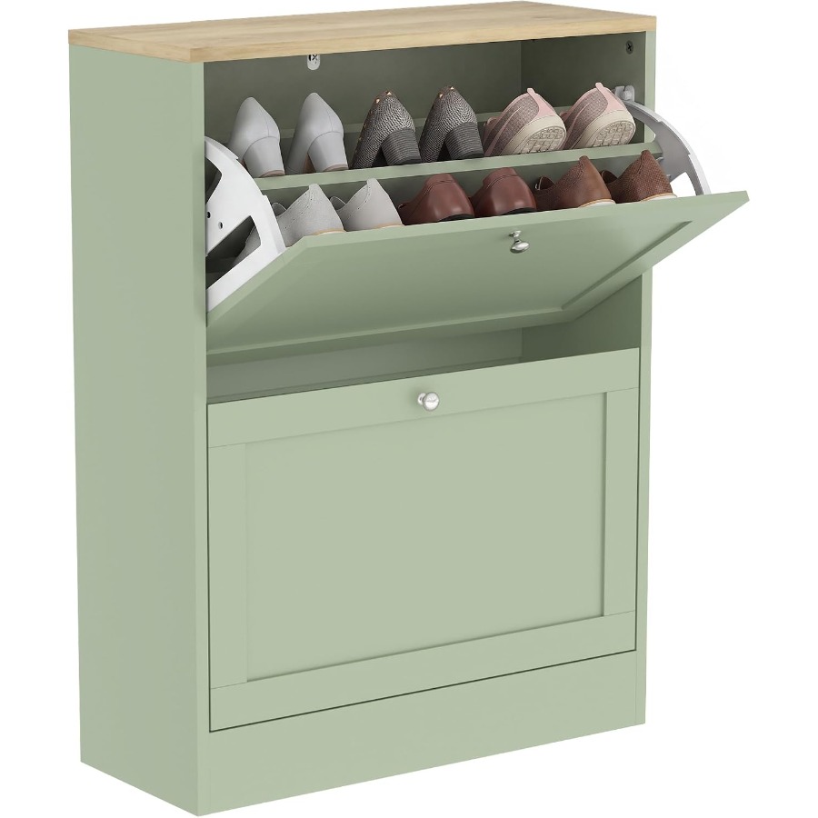 Shoe Rack Cabinet Narrow Entryway - Entryway Shoe Storage Cabinet, 2 Drawer