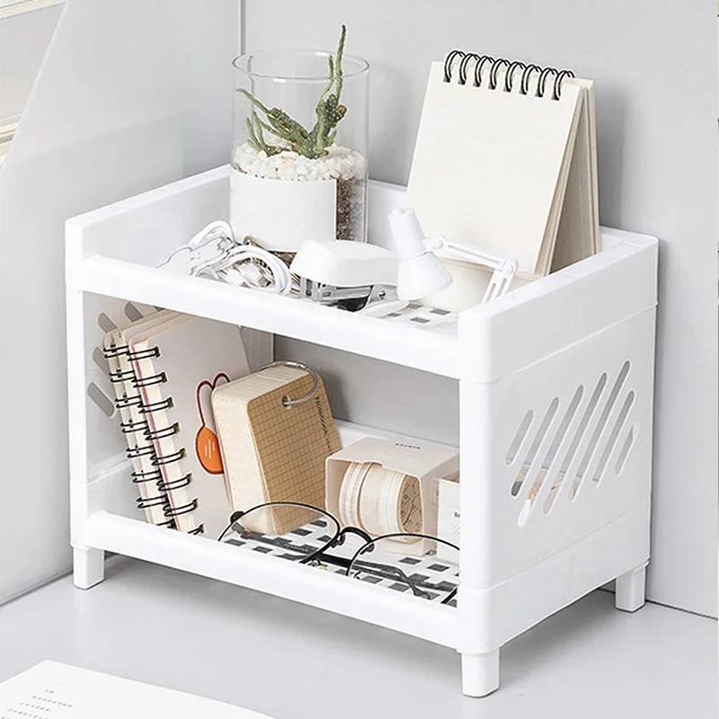 Office Furniture - PP Desktop Double Layer Storage Rack