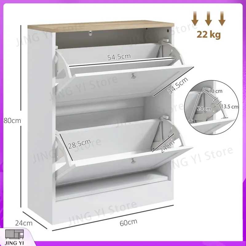 Narrow Shoe Cabinet with 2 Fli - огляд і ціна Shoe Rack Cabinet Narrow Entryway