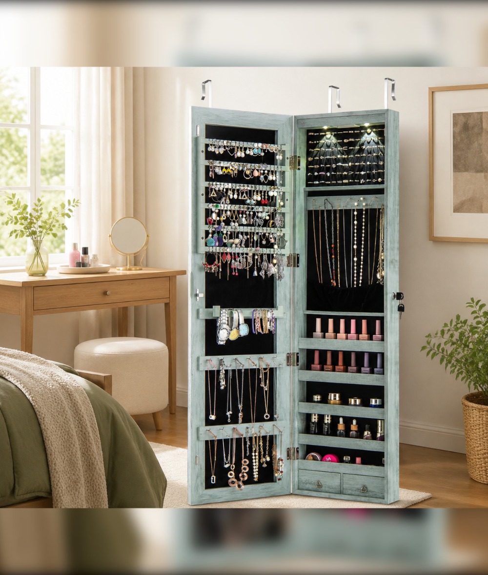 Wall or Door Mounted Jewelry A - огляд і ціна Full Length Mirror Jewelry Armoire