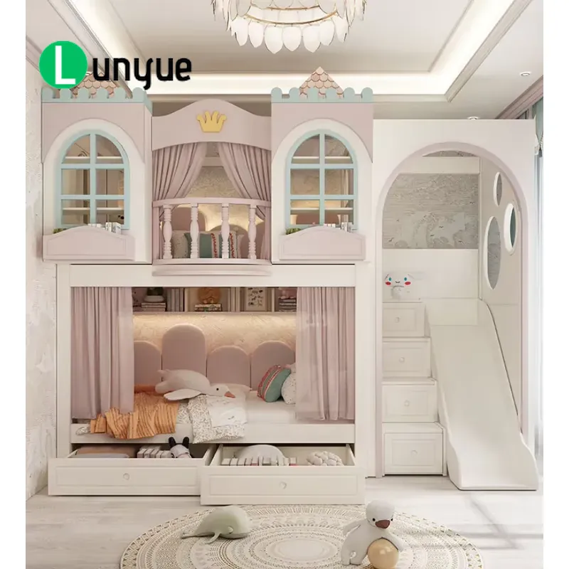 Custom Princess House Bunk Bed - огляд і ціна Bunk Bed With Stairs And Slide