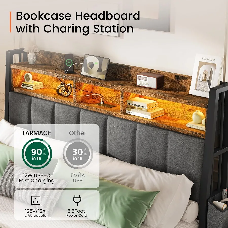 King Size Bed Frame with 2 Sto - огляд і ціна King Size Bed Frame With Storage Drawers