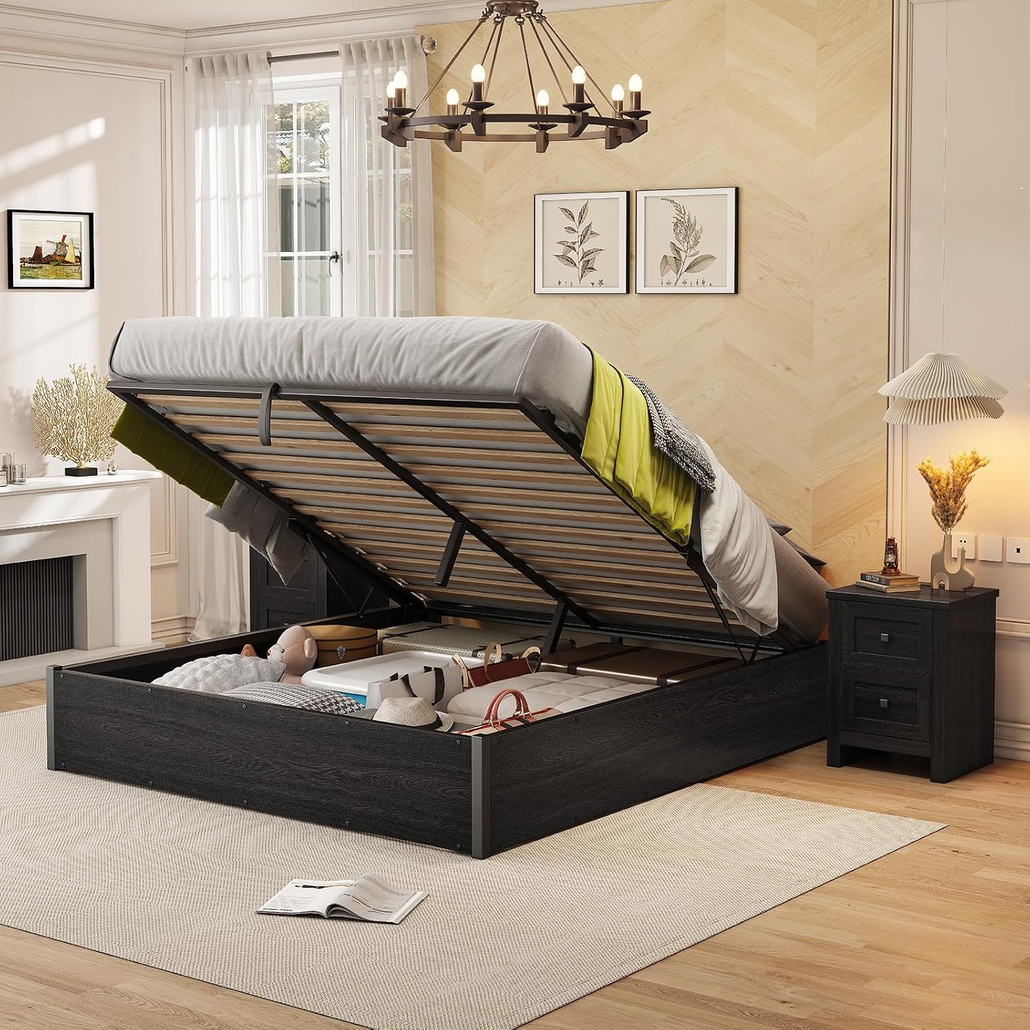 Lift Up Storage Bed Frame, Dar - огляд і ціна Gas Lift Storage Bed Hydraulic