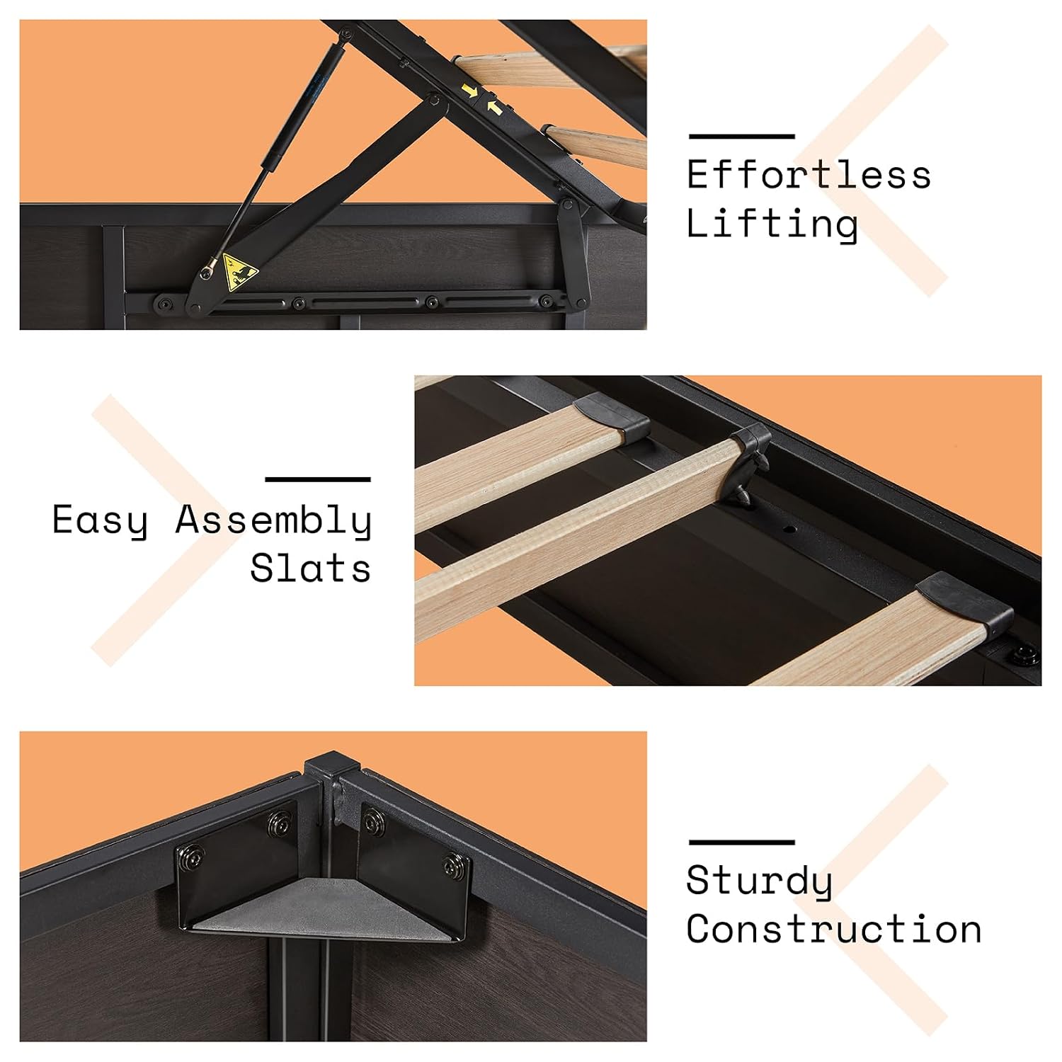 Lift Up Storage Bed Frame, Dar - огляд і ціна Gas Lift Storage Bed Hydraulic