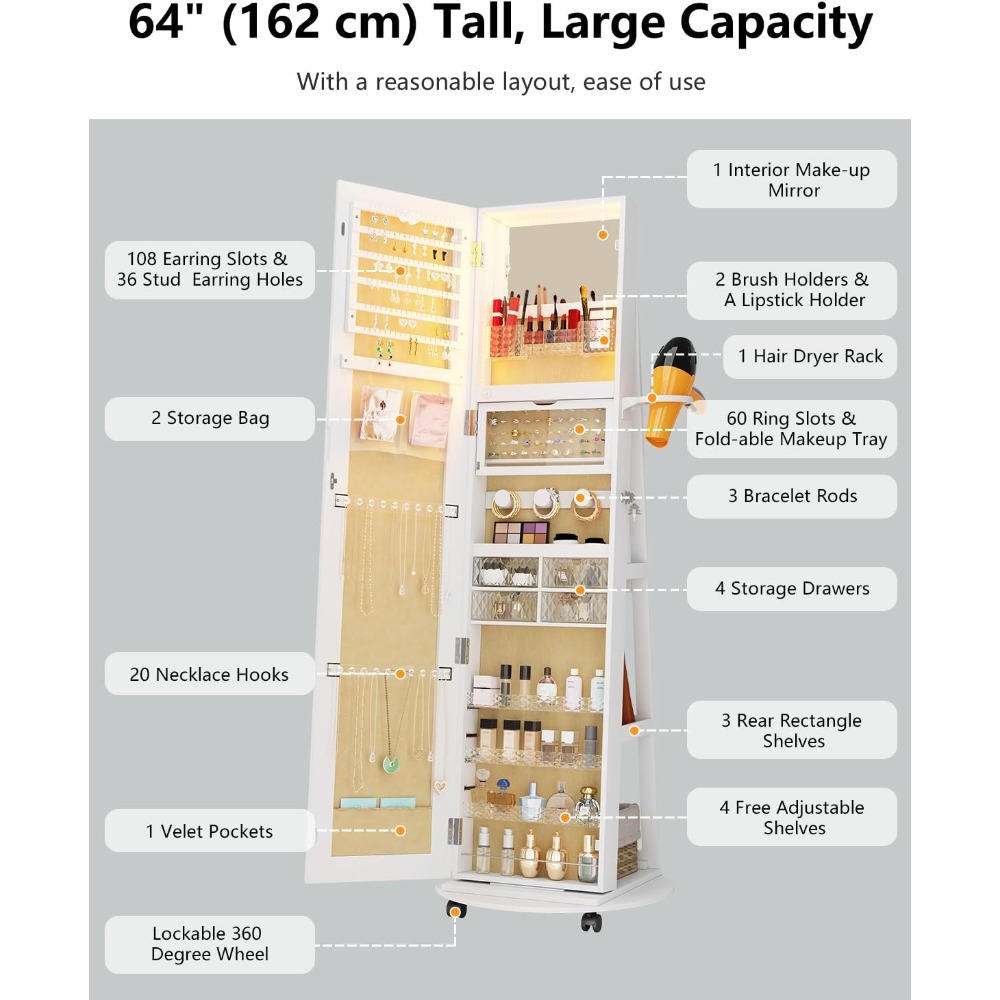 Full Length Mirror Jewelry Cab - огляд і ціна Full Length Mirror Jewelry Armoire