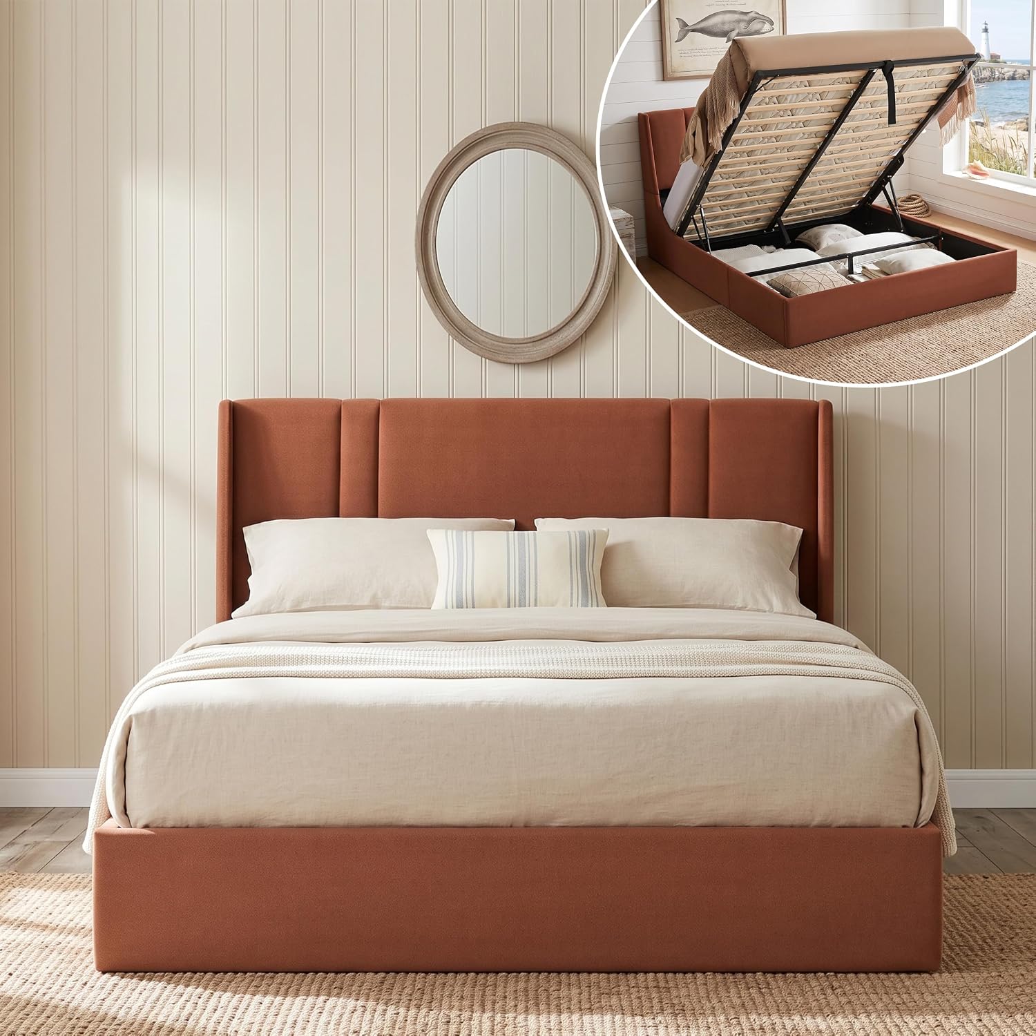 Queen Lift Up Storage Bed Fram - огляд і ціна Gas Lift Storage Bed Hydraulic